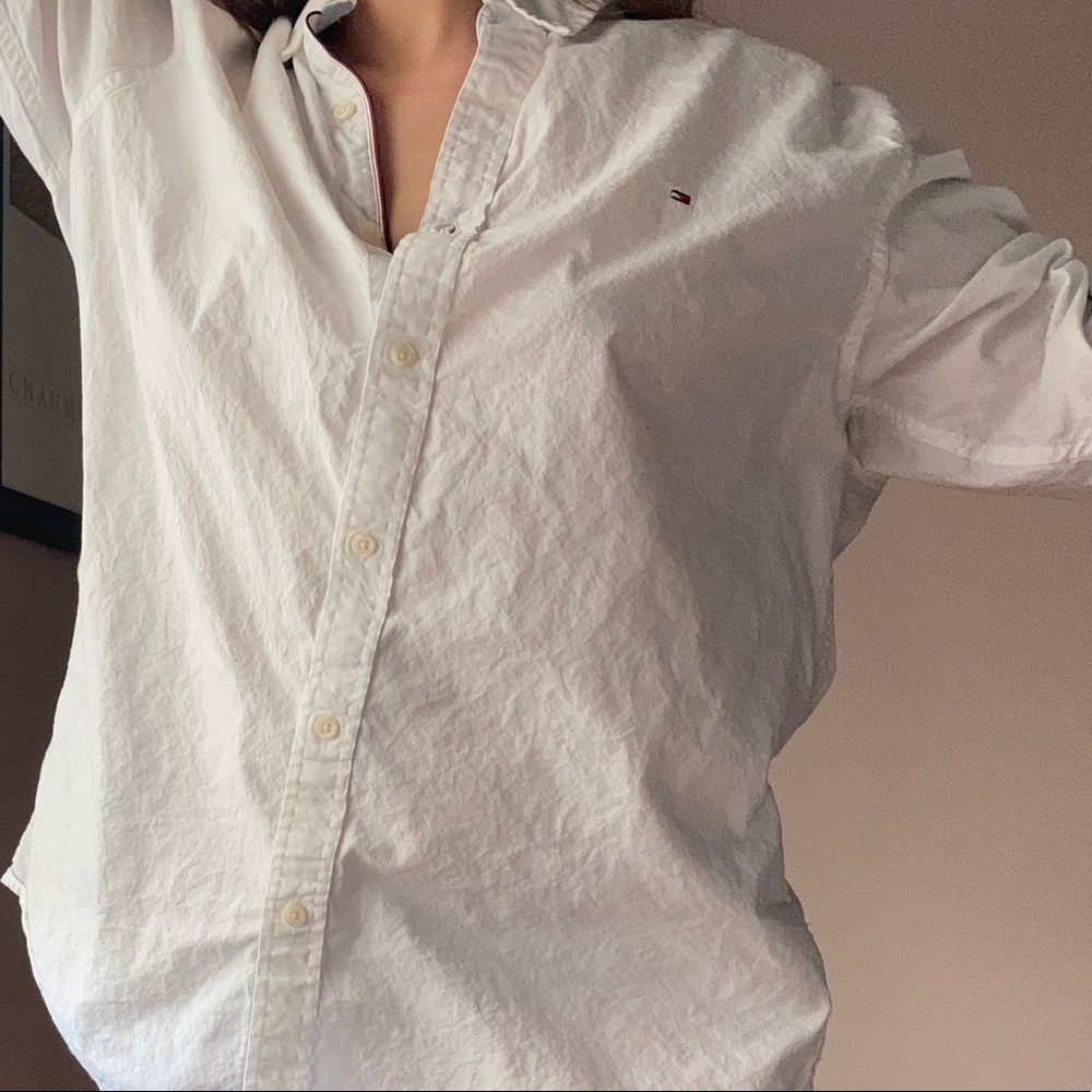 Tommy Hilfiger Men's White Casual Button Down Shirt